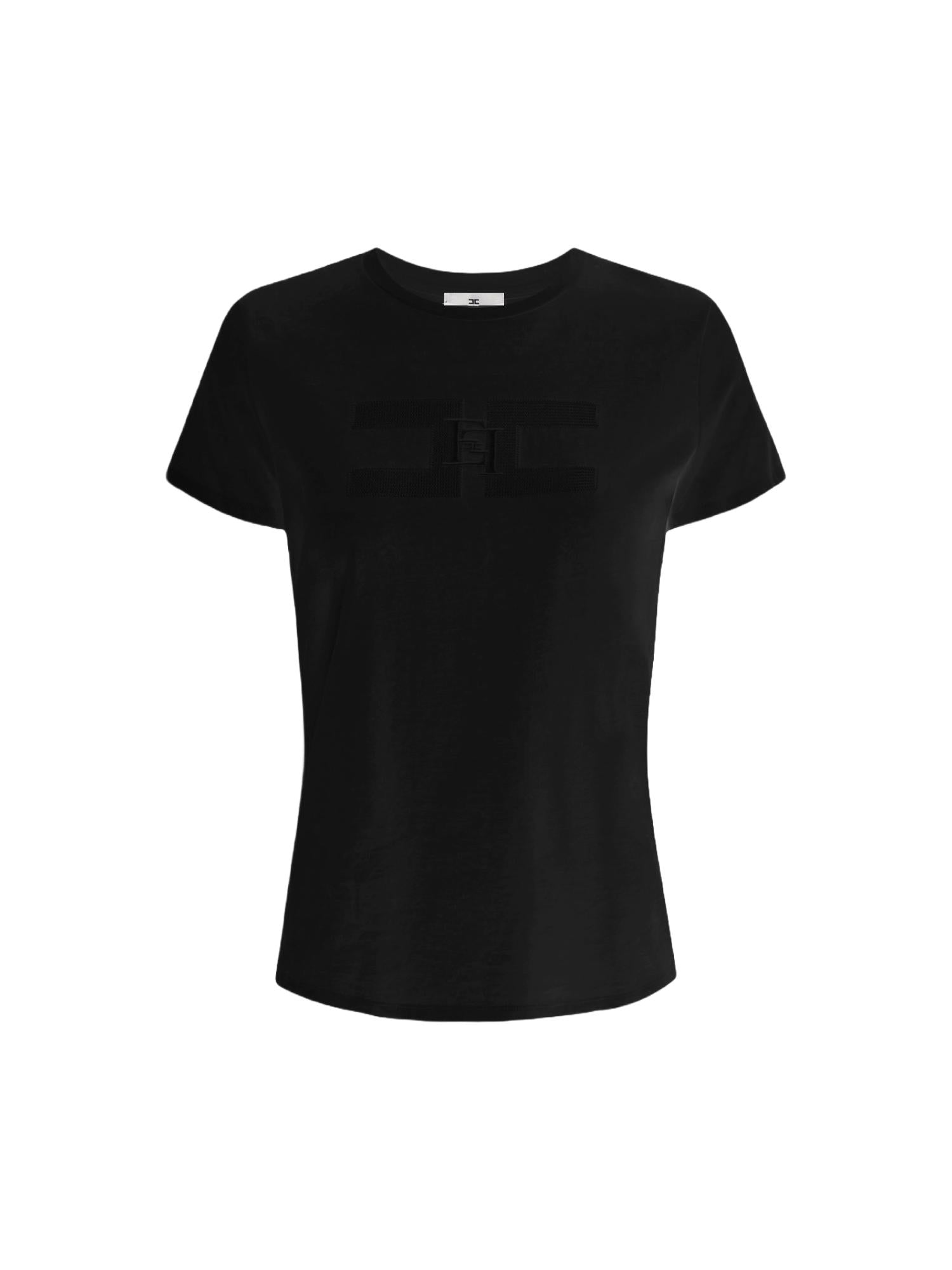 Elisabetta Franchi T-shirt con logo ricamato Elisabetta Franchi T-shirt con logo ricamato