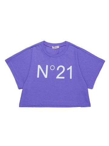N°21 T-shirt crop con logo