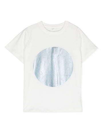 Stella McCartney T-shirt con box logo circolare