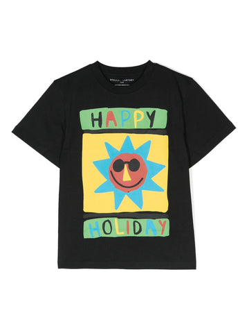 Stella McCartney T-shirt con stampa Happy Holiday