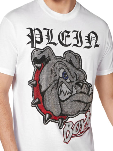 Philipp Plein T-shirt con Bulldog in strass