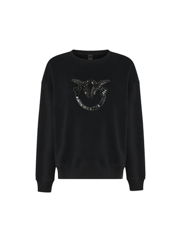 Pinko Felpa con perle e cristalli Nelly