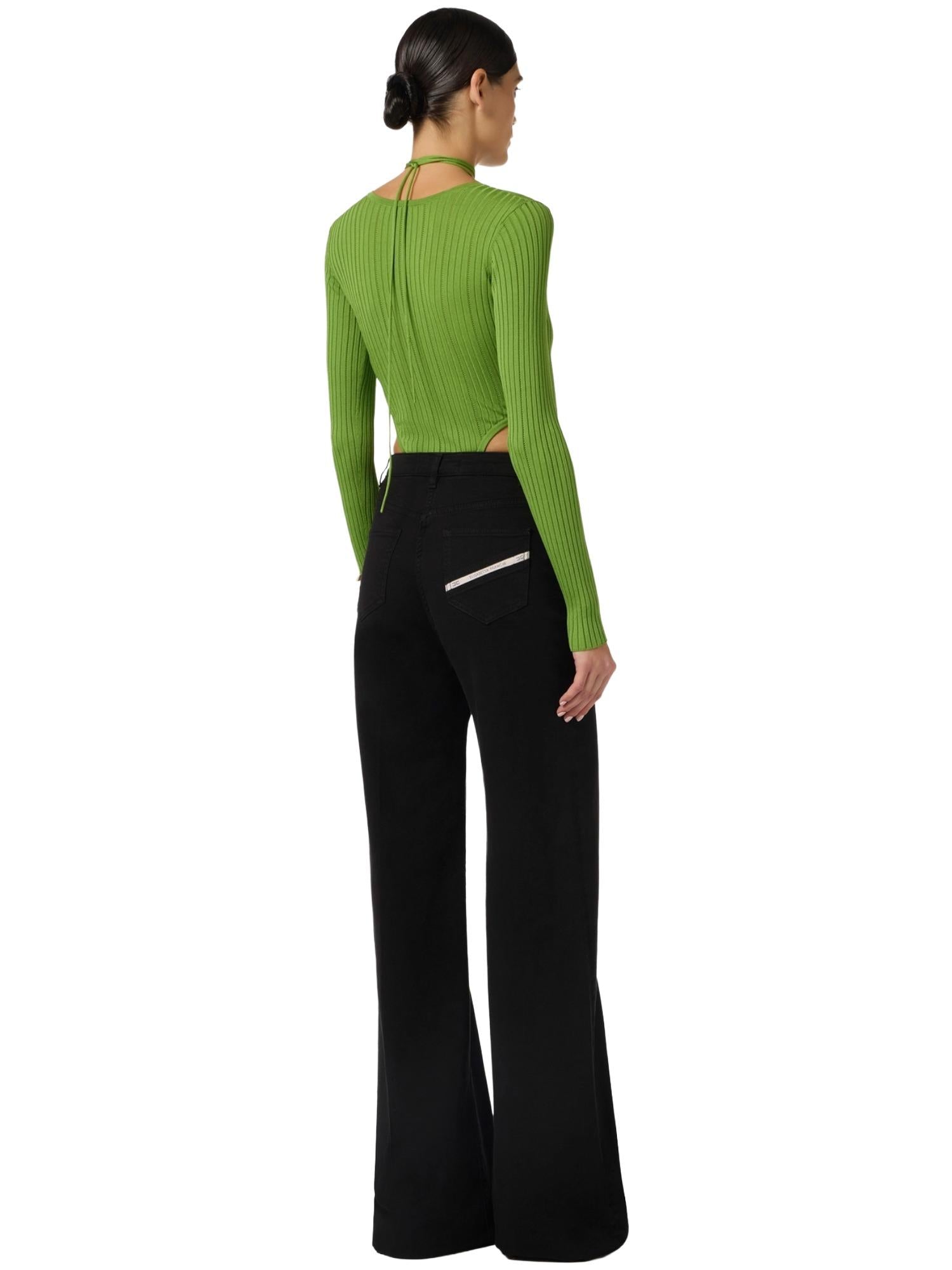 Elisabetta Franchi Body in maglia con dettaglio gioiello