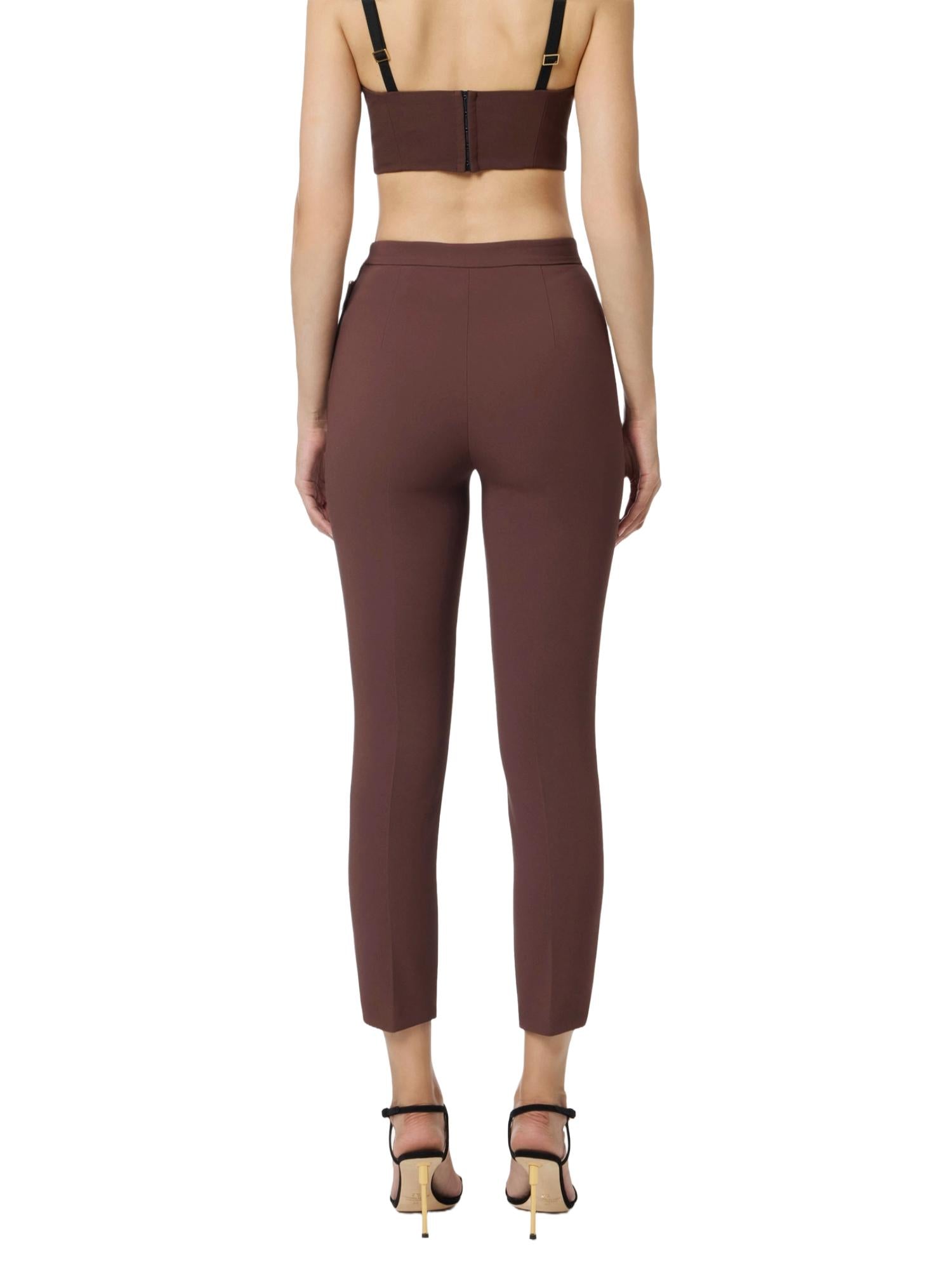 Elisabetta Franchi Pantalone slim in crepe