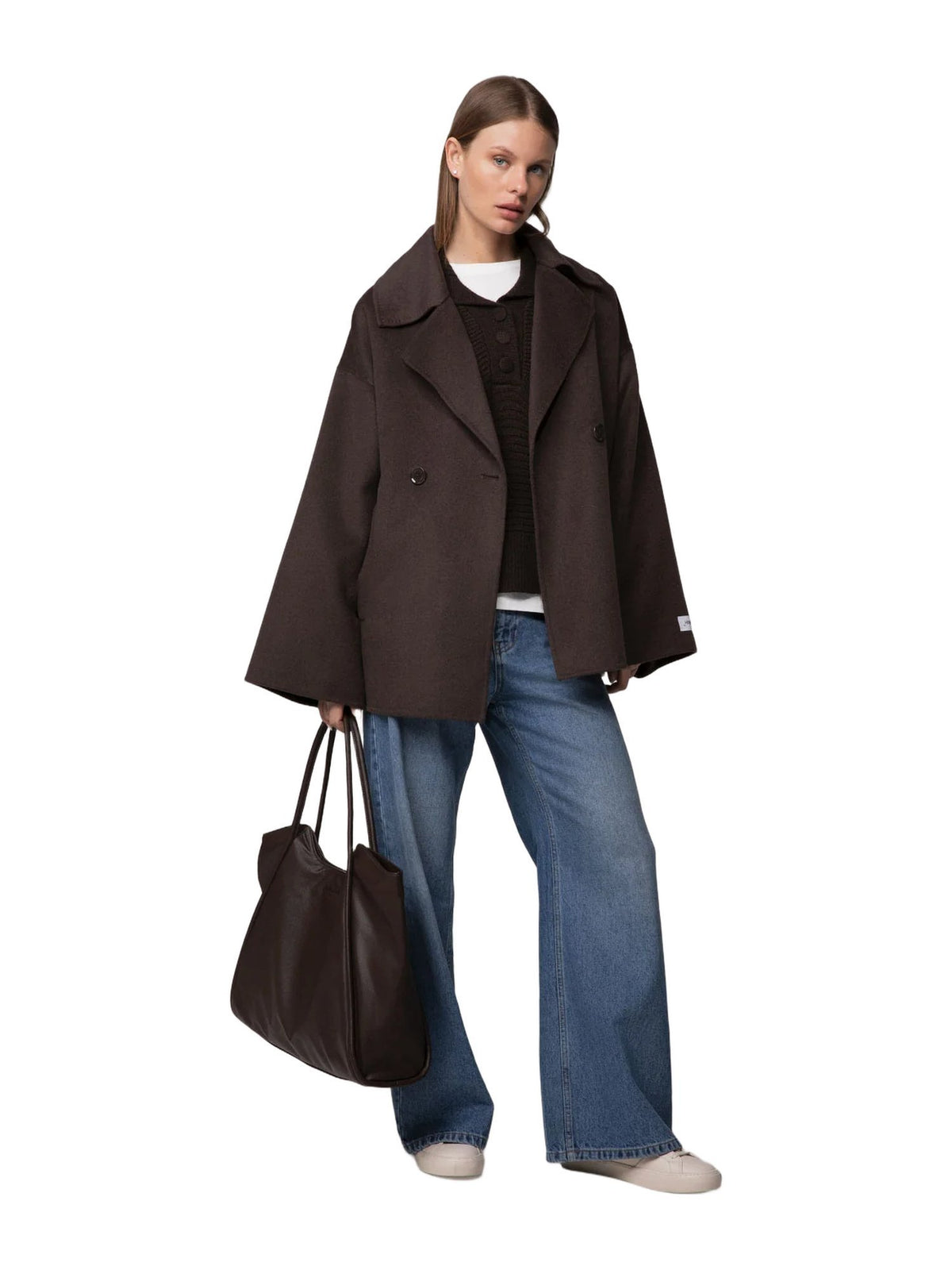 Cappotto corto double in panno