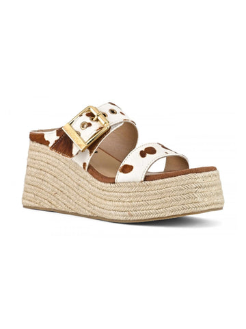 Colors of California Sandali in cavallino con zeppa 8 cm