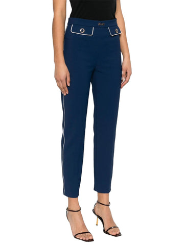 Elisabetta Franchi Pantalone in crepe con piping