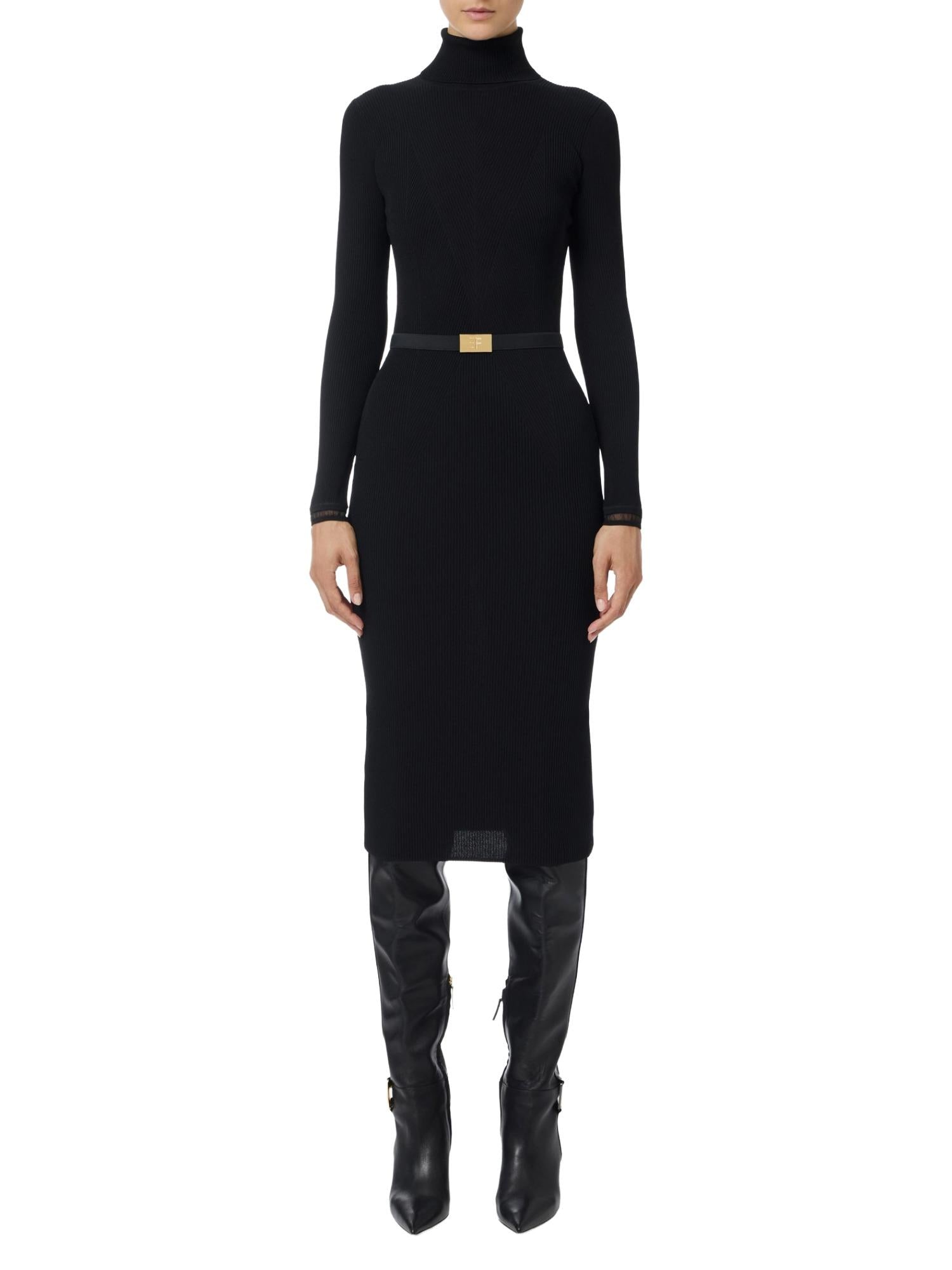 Elisabetta Franchi Abito a dolcevita con cintura