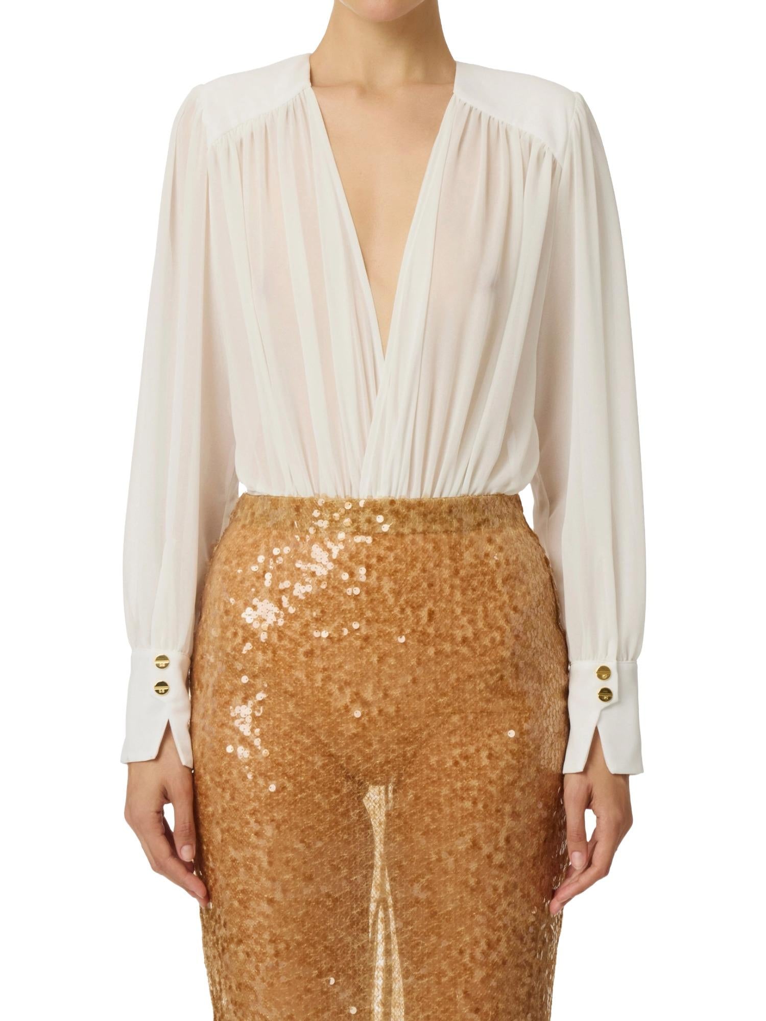 Elisabetta Franchi Camicia a body con drappeggio