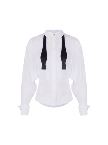 Elisabetta Franchi Camicia in voile con papillon
