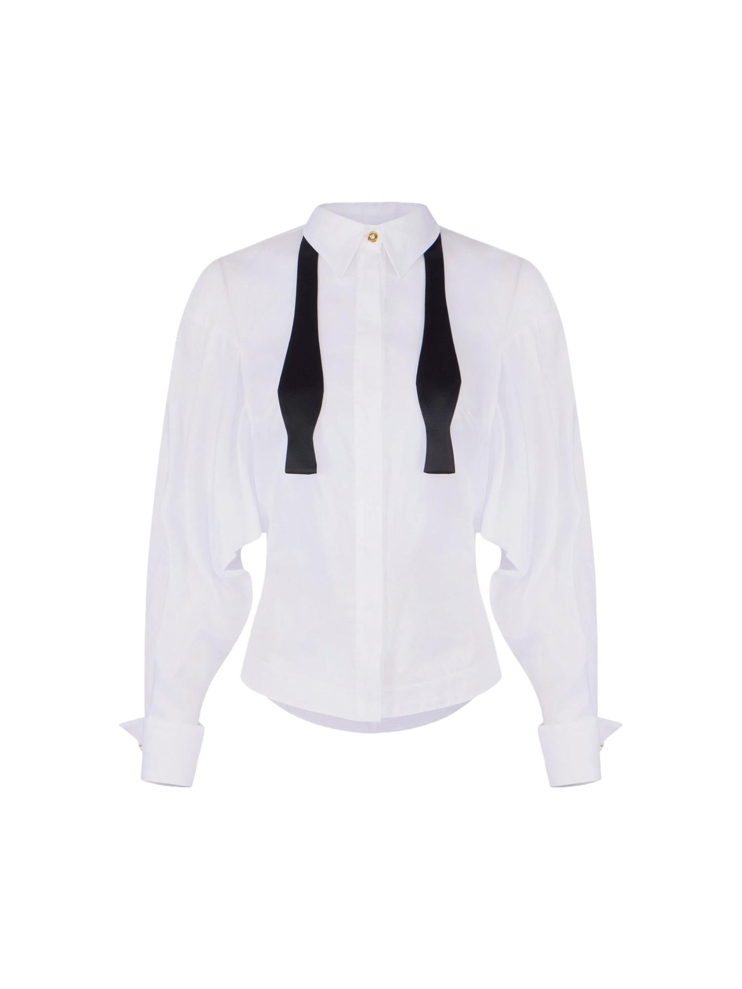 Elisabetta Franchi Camicia in voile con papillon