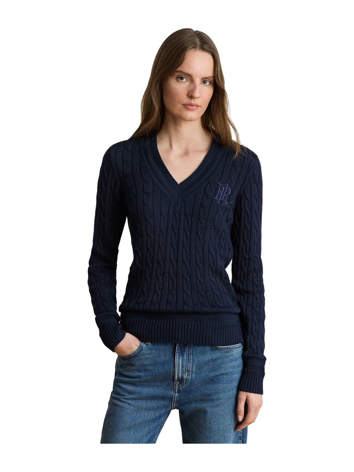 Maglione da cricket a lavorazione a trecce