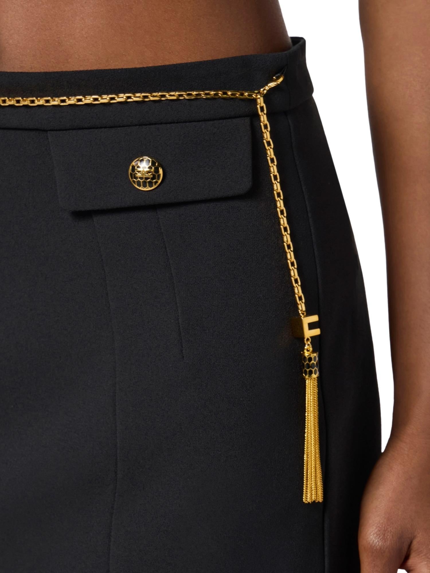 Elisabetta Franchi Gonna con catena gioiello