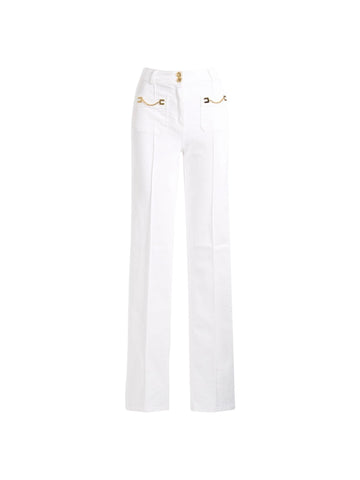 Elisabetta Franchi Jeans dritto con logo gioiello