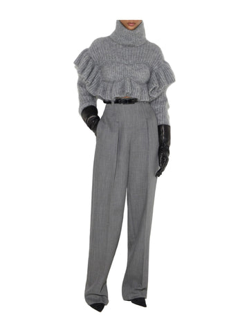 Pullover in maglia con ruches