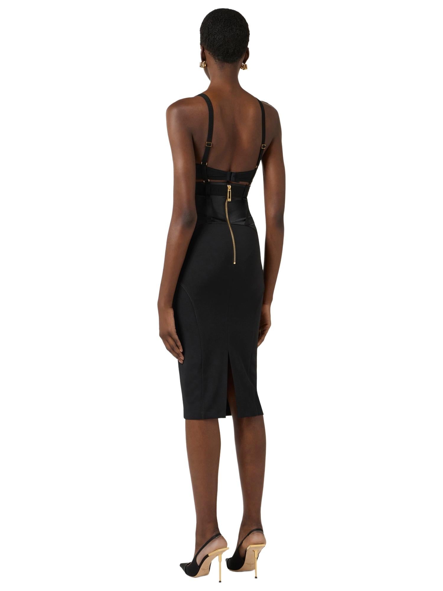 Elisabetta Franchi Abito bustier in crepe e raso