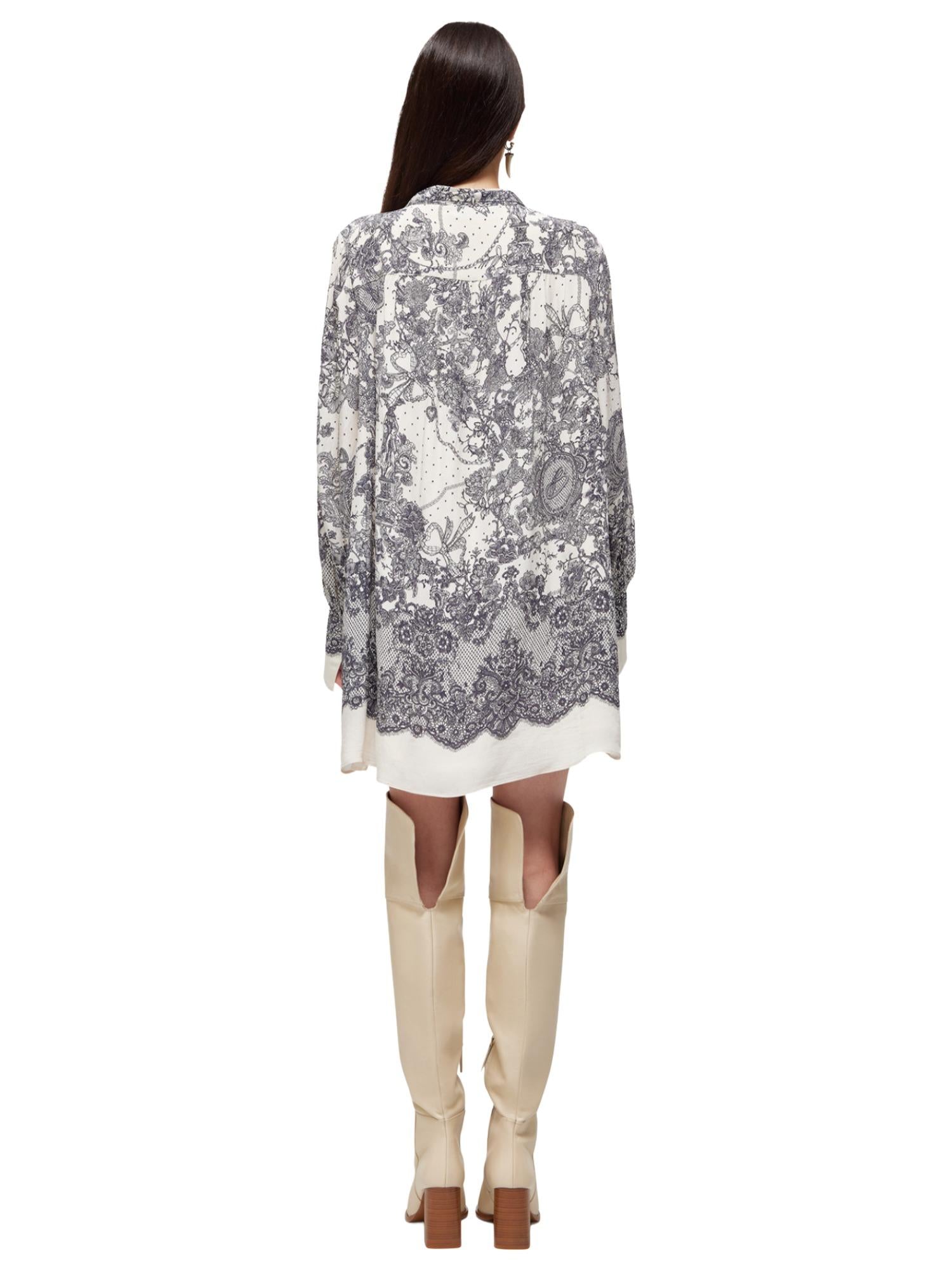 Blugirl Abito con fusciacca e stampa pizzo