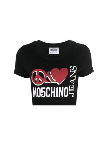 Moschino Jeans T-shirt crop Peace&Love