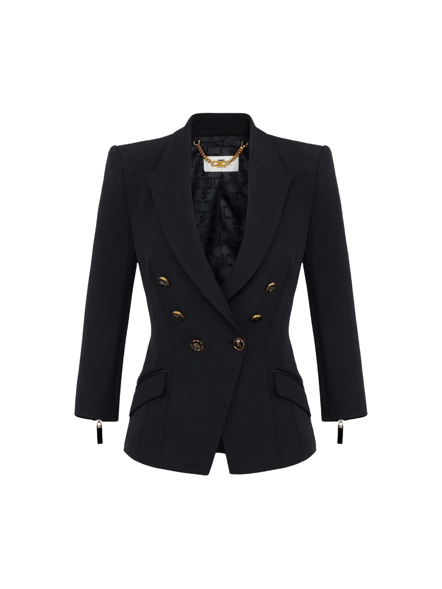 Elisabetta Franchi Giacca doppiopetto in crepe