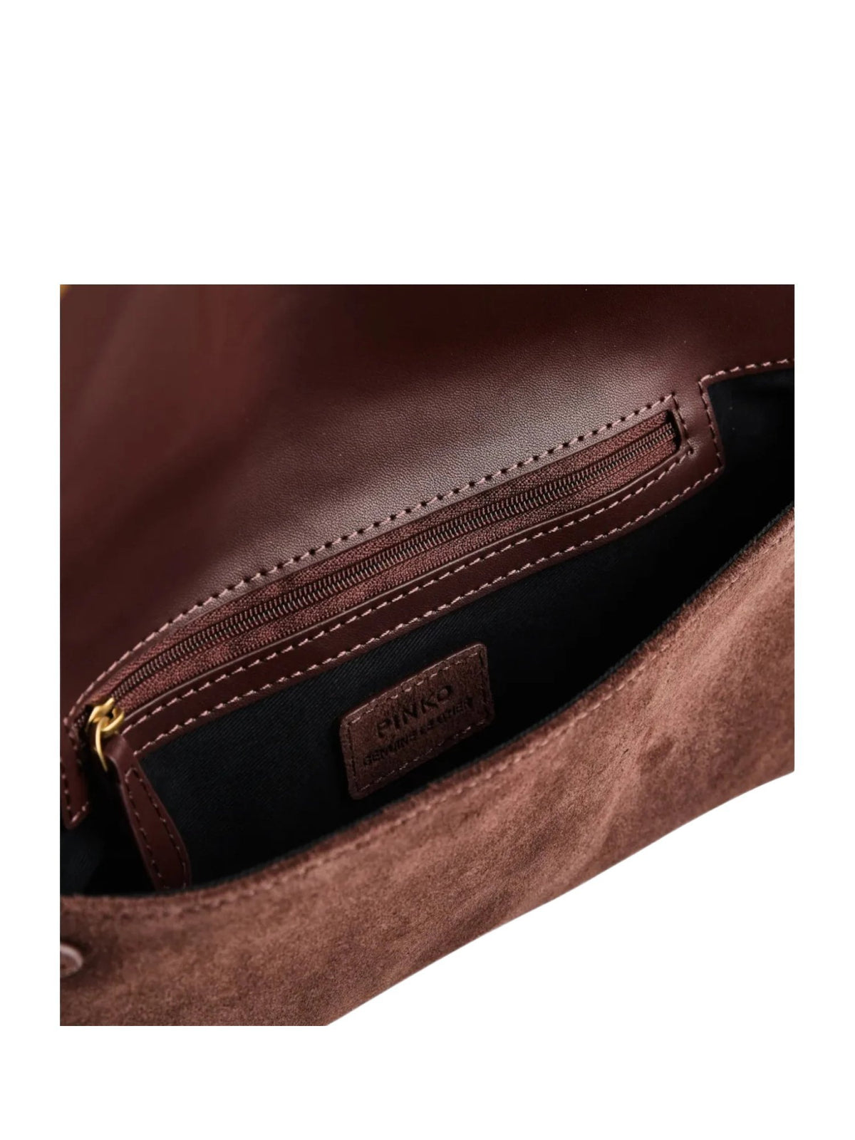 Pochette love bag click soft horizontal mini in pelle scamosciata