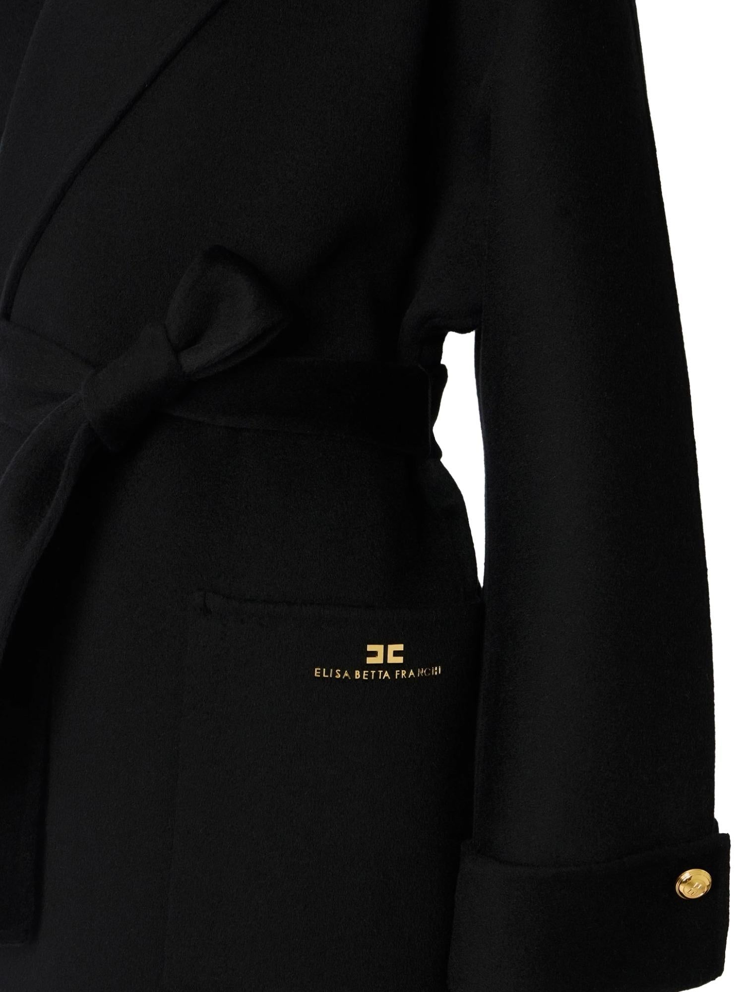 Elisabetta Franchi Cappotto in lana con cintura