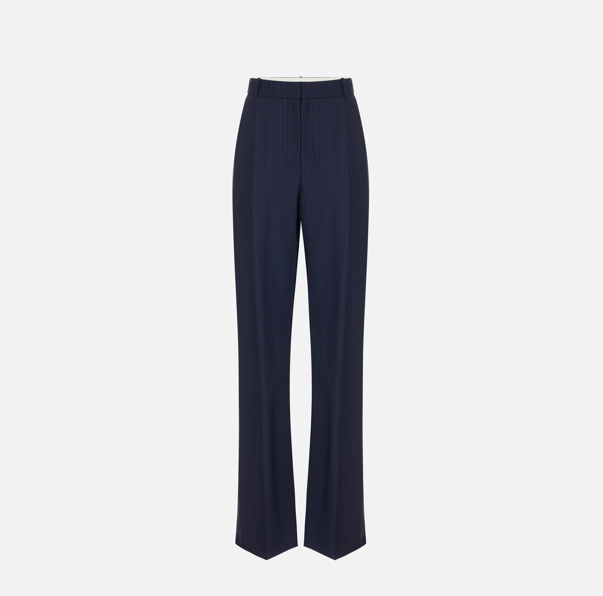 Pantaloni in fresco lana gessato
