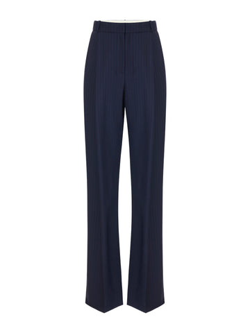 Pantaloni in fresco lana gessato
