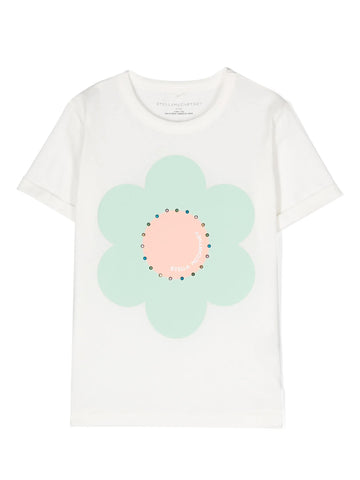 Stella McCartney T-shirt con strass colorati