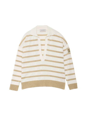 Ermanno Firenze Polo a righe con scollo a V