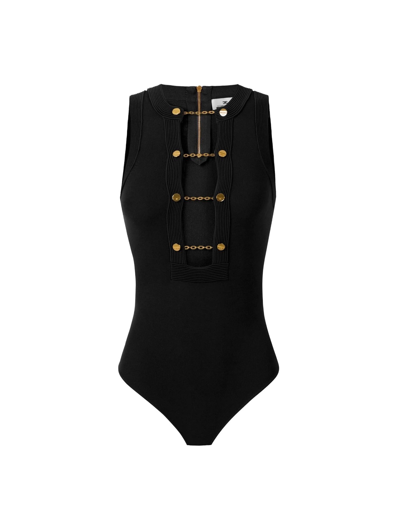 Elisabetta Franchi Body in maglia con gemelli