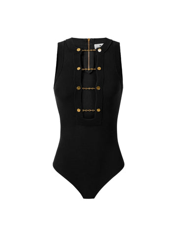 Elisabetta Franchi Body in maglia con gemelli