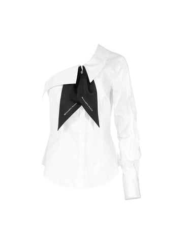 Elisabetta Franchi Camicia monospalla con foulard