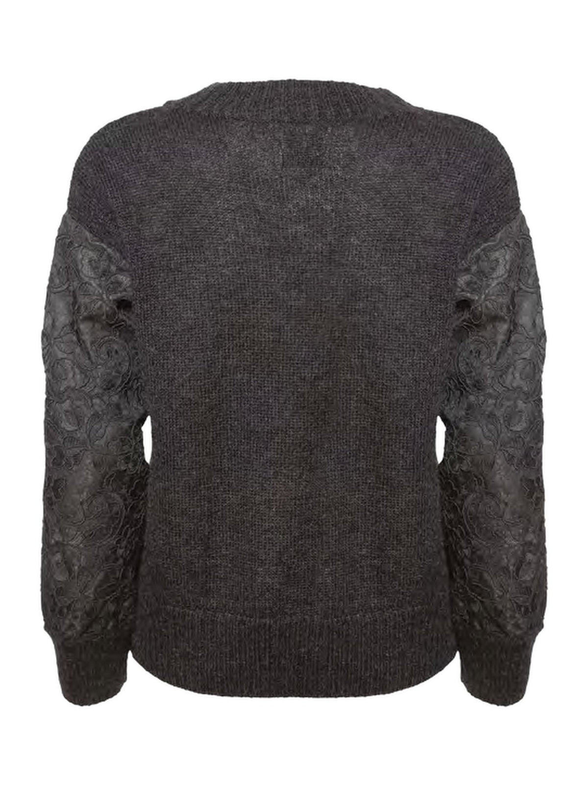 Maglia Girocollo con Ricami Floreali