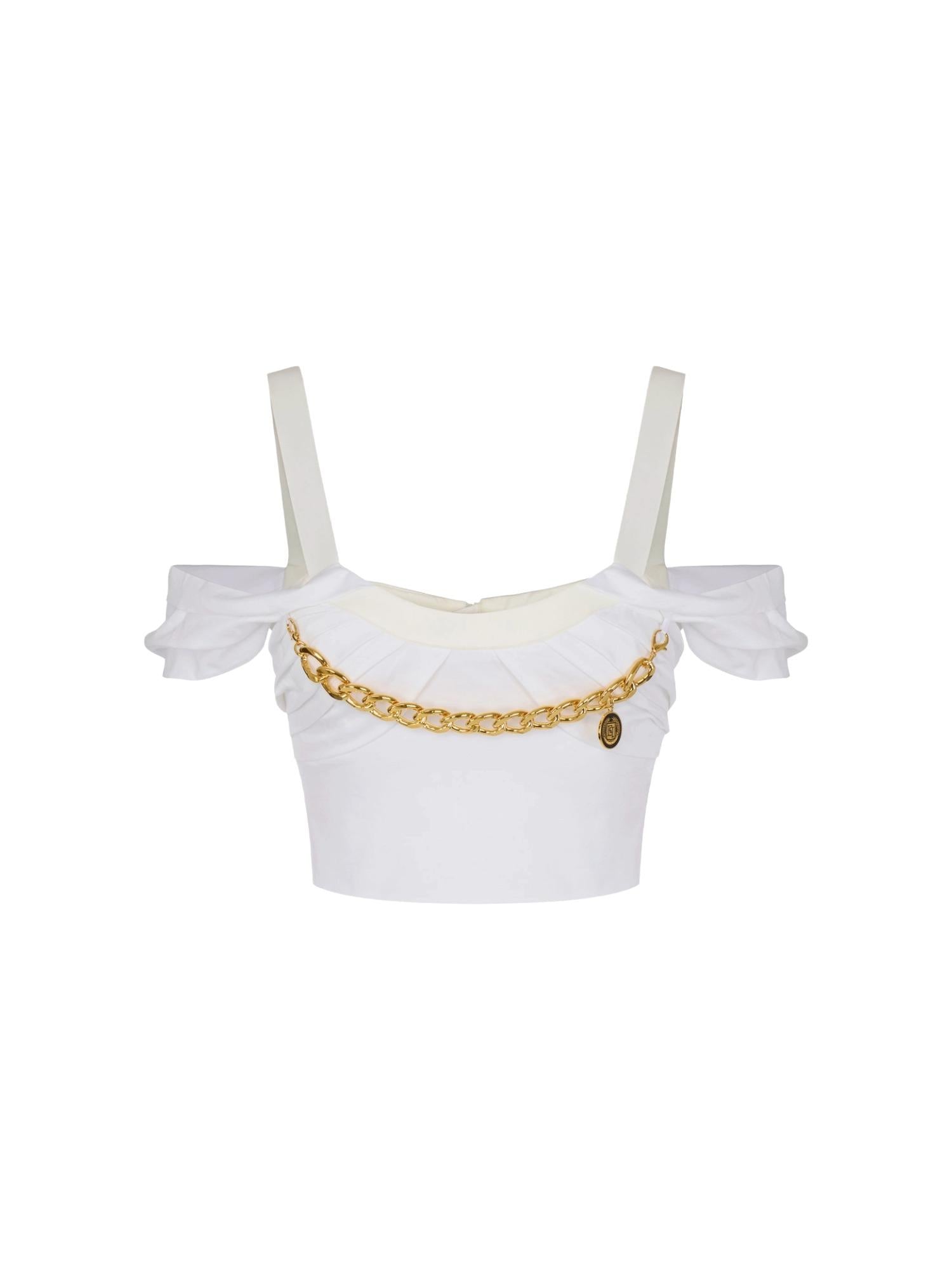 Elisabetta Franchi Top con catena gioiello