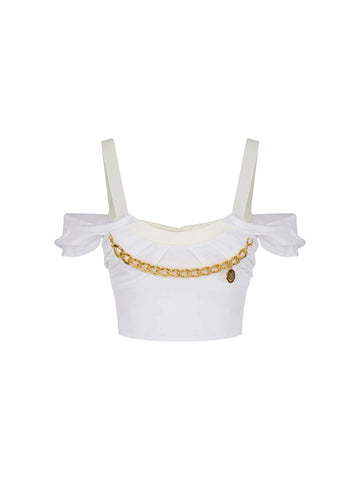 Elisabetta Franchi Top con catena gioiello