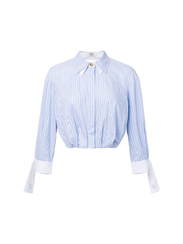 Elisabetta Franchi Camicia a righe con nodo