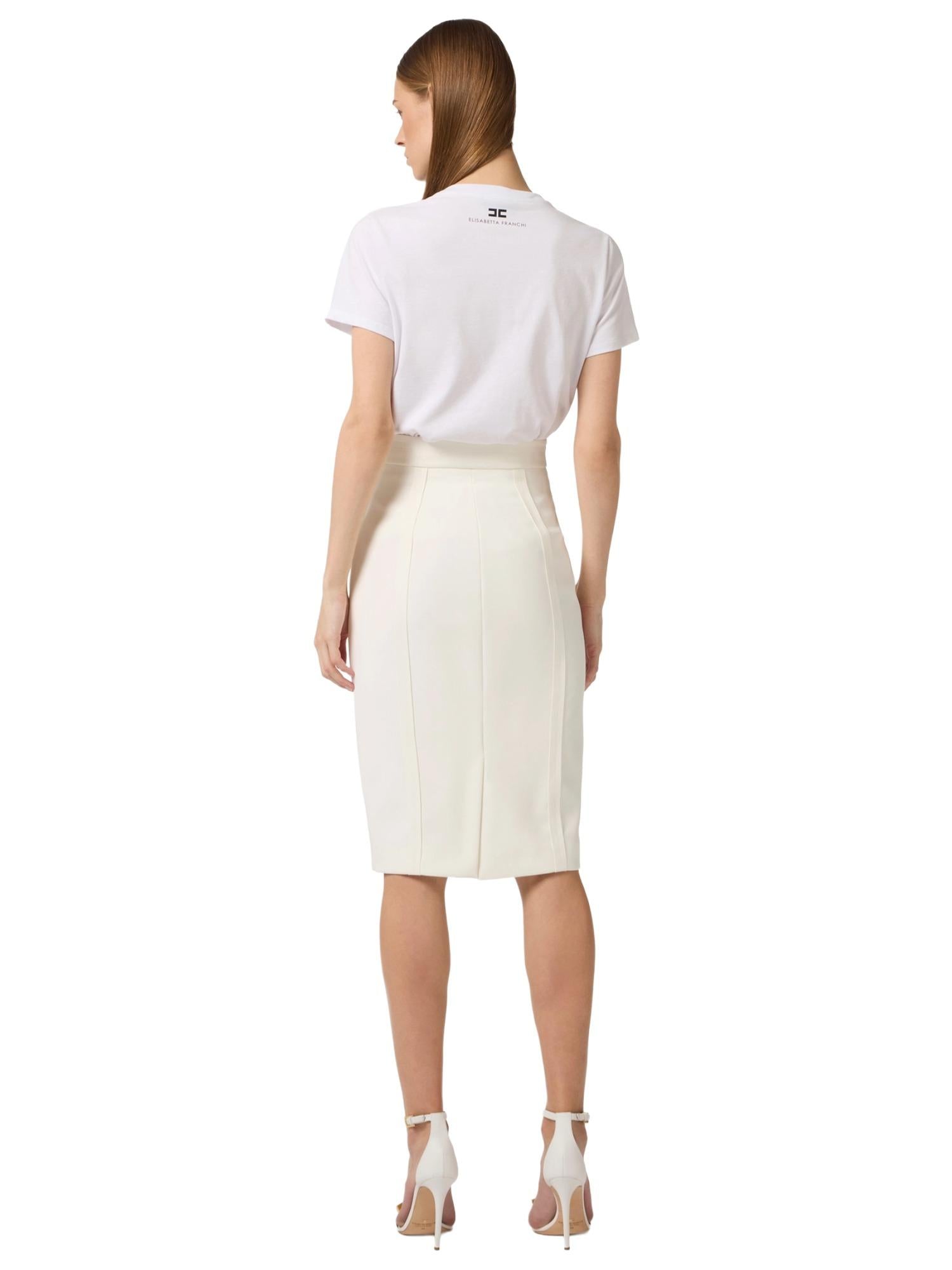 Elisabetta Franchi T-shirt con cristalli ricamati