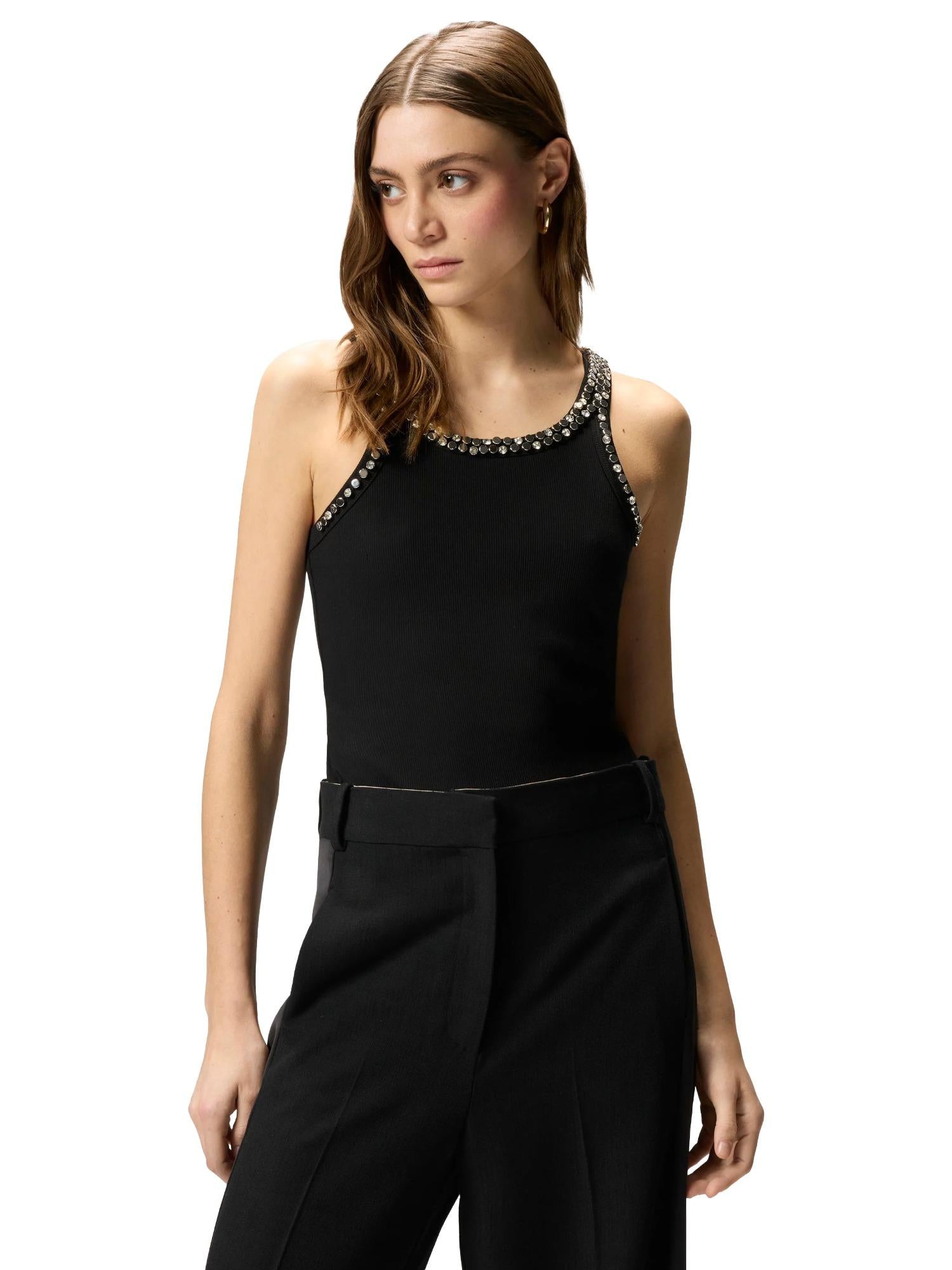 txt
Pinko mouwloze top met juweelborduursel Coriandoli