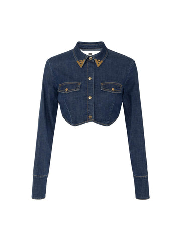 Elisabetta Franchi Camicia di jeans crop