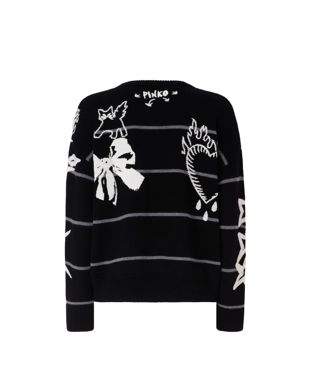 Pinko Maglia a Righe in Pura Lana Merino donna