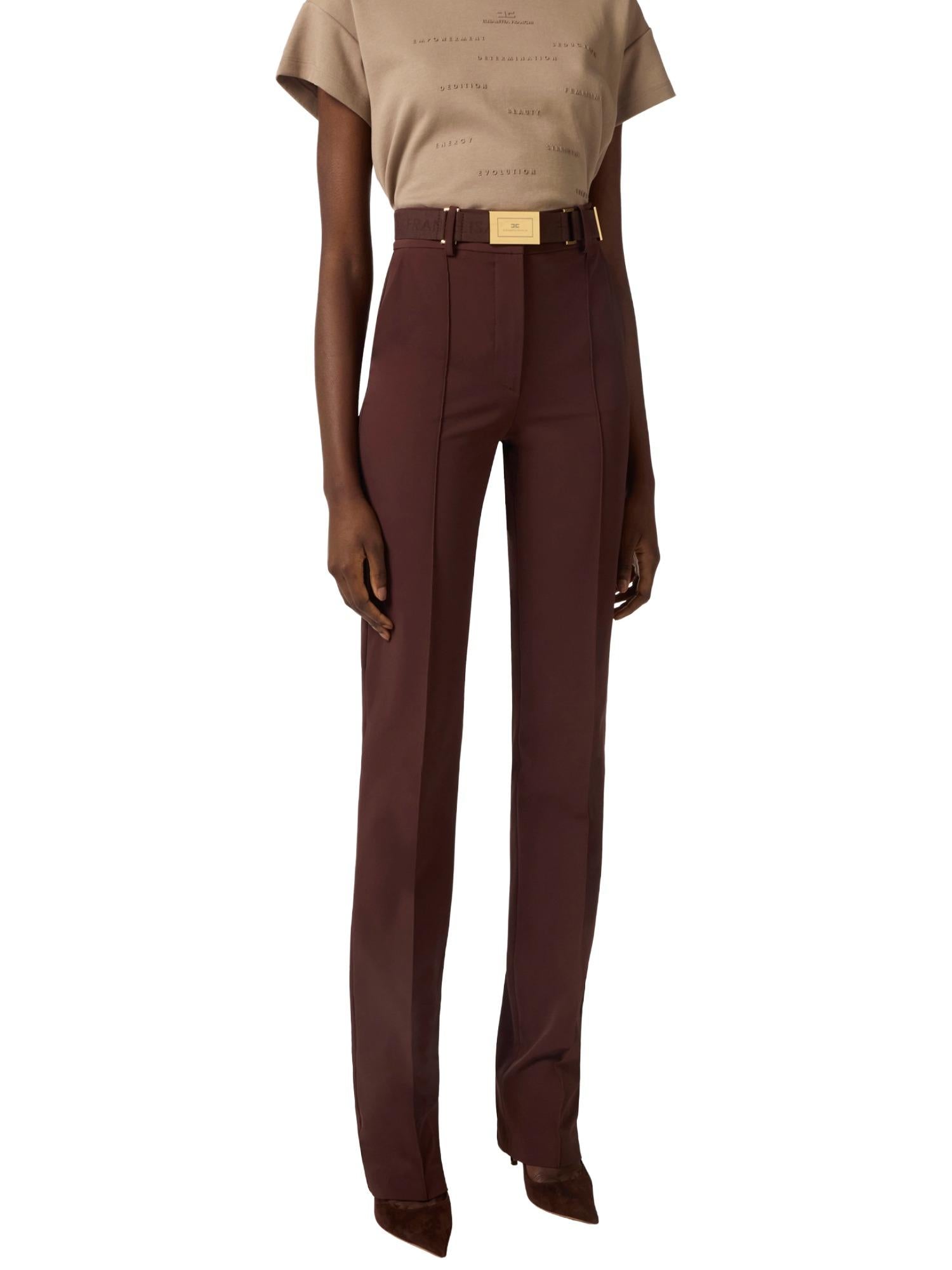 Elisabetta Franchi Pantalone flare con cintura