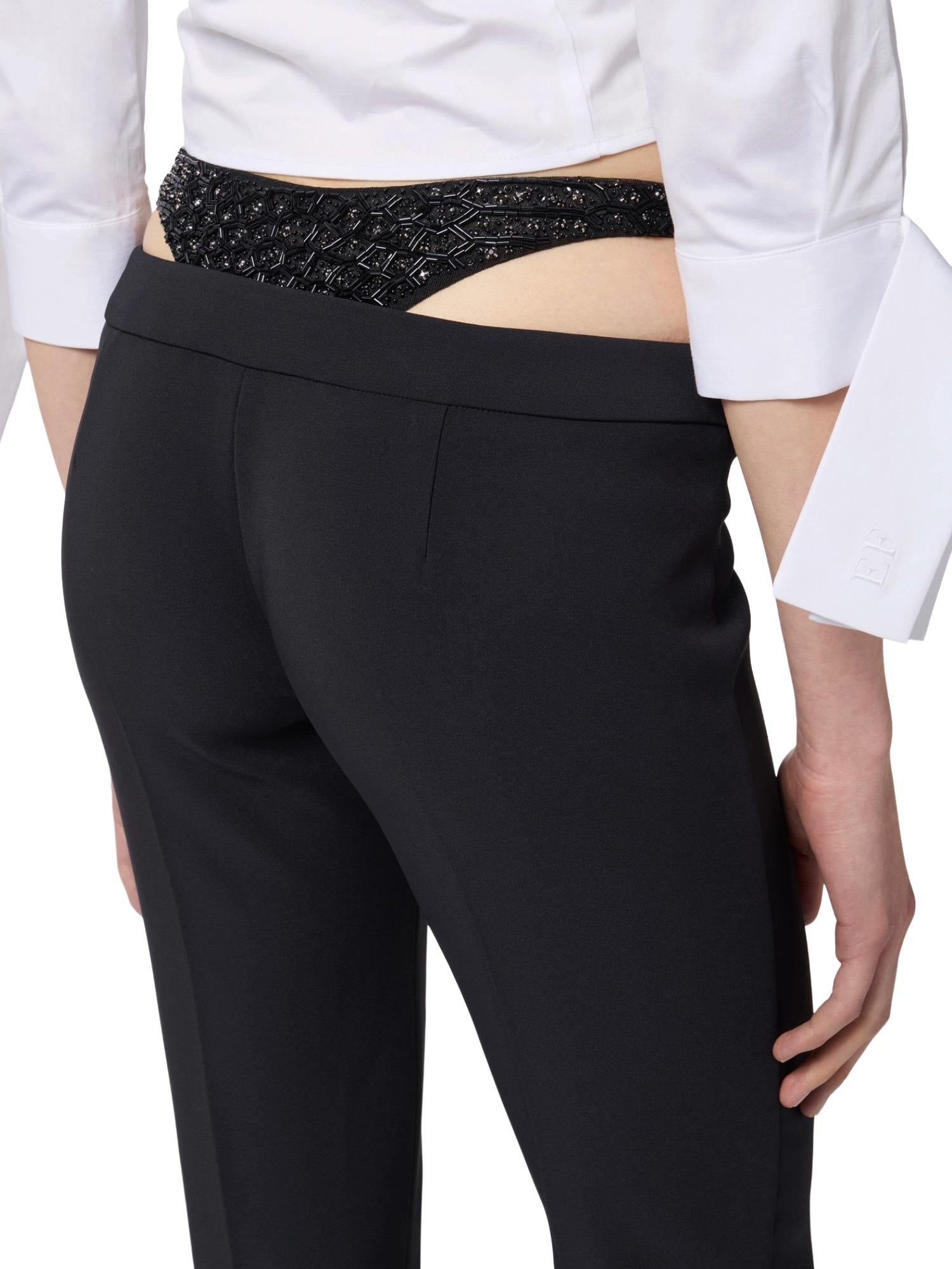 Elisabetta Franchi Pantalone con dettaglio in cristalli