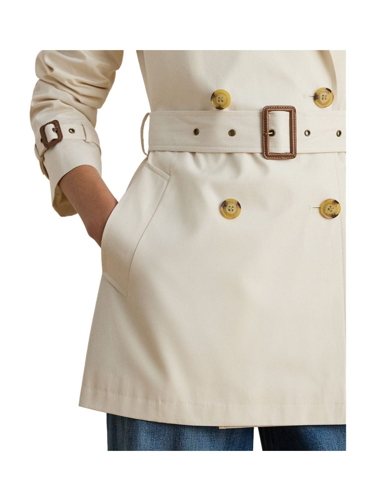 Trench doppiopetto in misto cotone