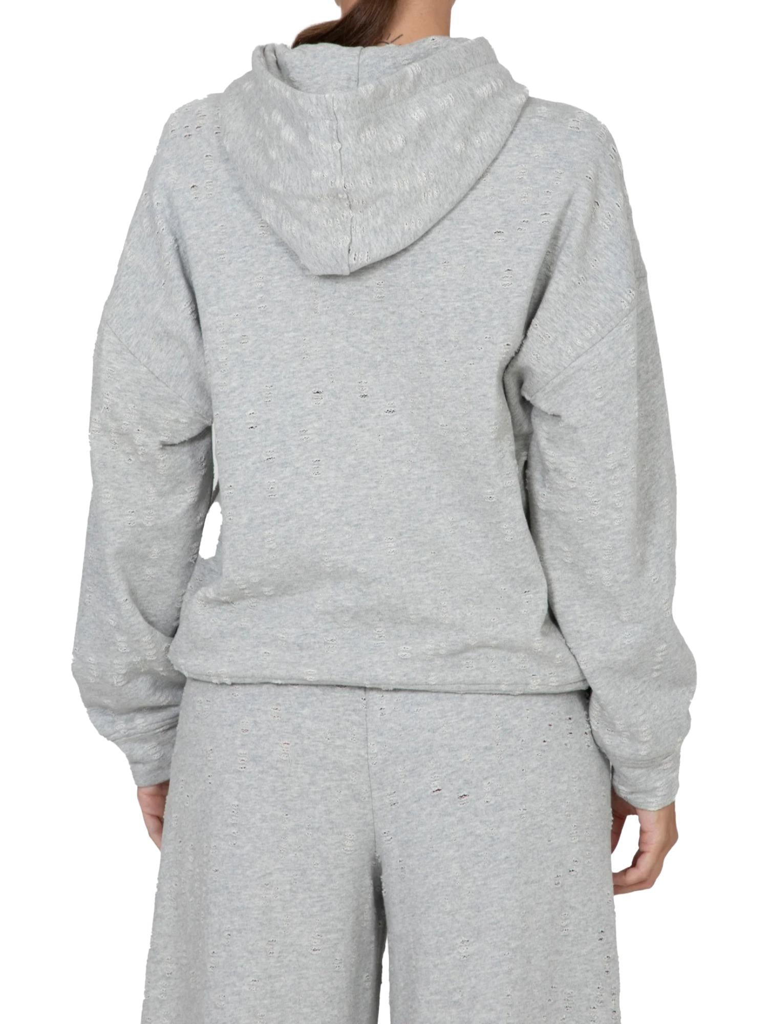 Marc Ellis Felpa distressed con cappuccio