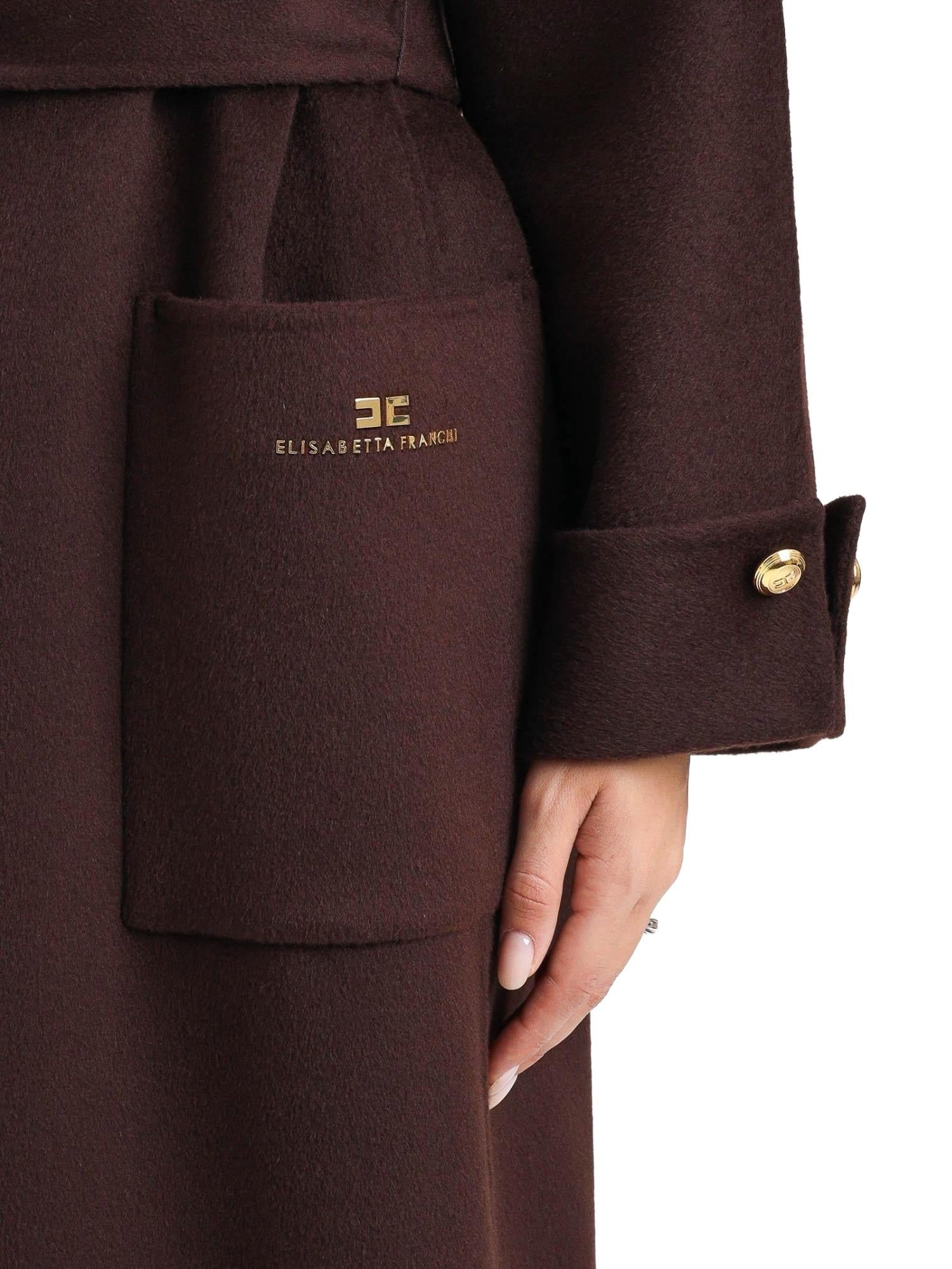 Elisabetta Franchi Cappotto in lana con cintura