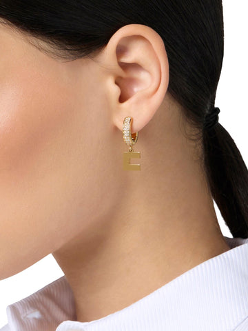 Elisabetta Franchi Orecchini a cerchio con strass