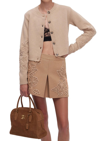 Ermanno Firenze Cardigan con ricamo floreale