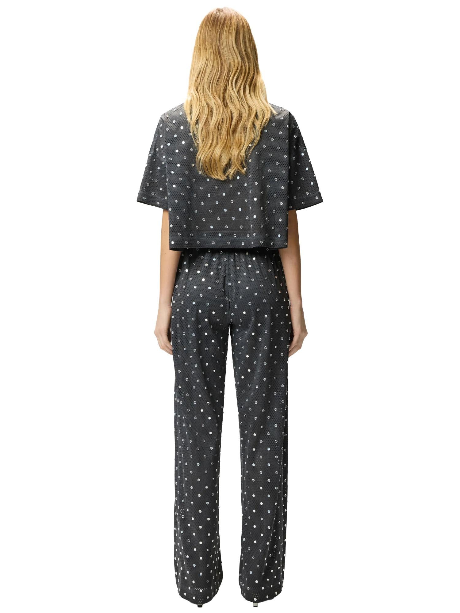 Pinko Pantalon en résille avec petits miroirs Bastelli