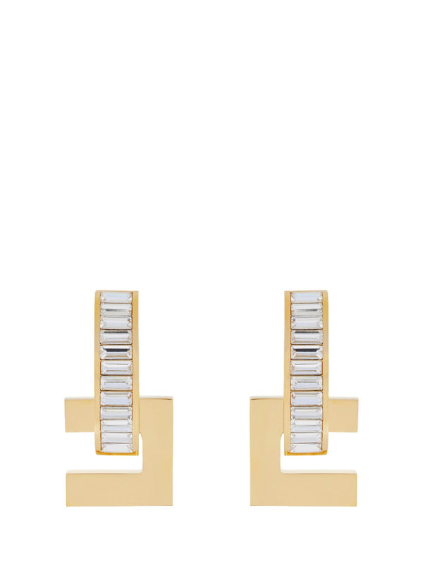 Orecchini con strass e logo