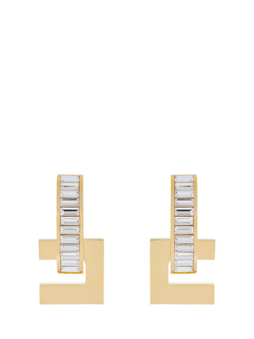 Orecchini con strass e logo